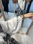 naturel keten siyah desenli abaya