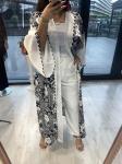 naturel keten siyah desenli abaya