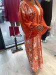 naturel keten turuncu abaya