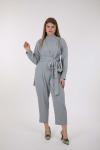 GREEY CREPE FABRIC JUMPSUIT