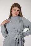 GREEY CREPE FABRIC JUMPSUIT